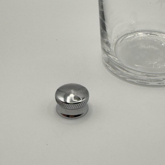 Vintage Mid Century Modern Etched Glass Cocktail Shaker Chrome Lid 10.5” MCM - Picture 11 of 16